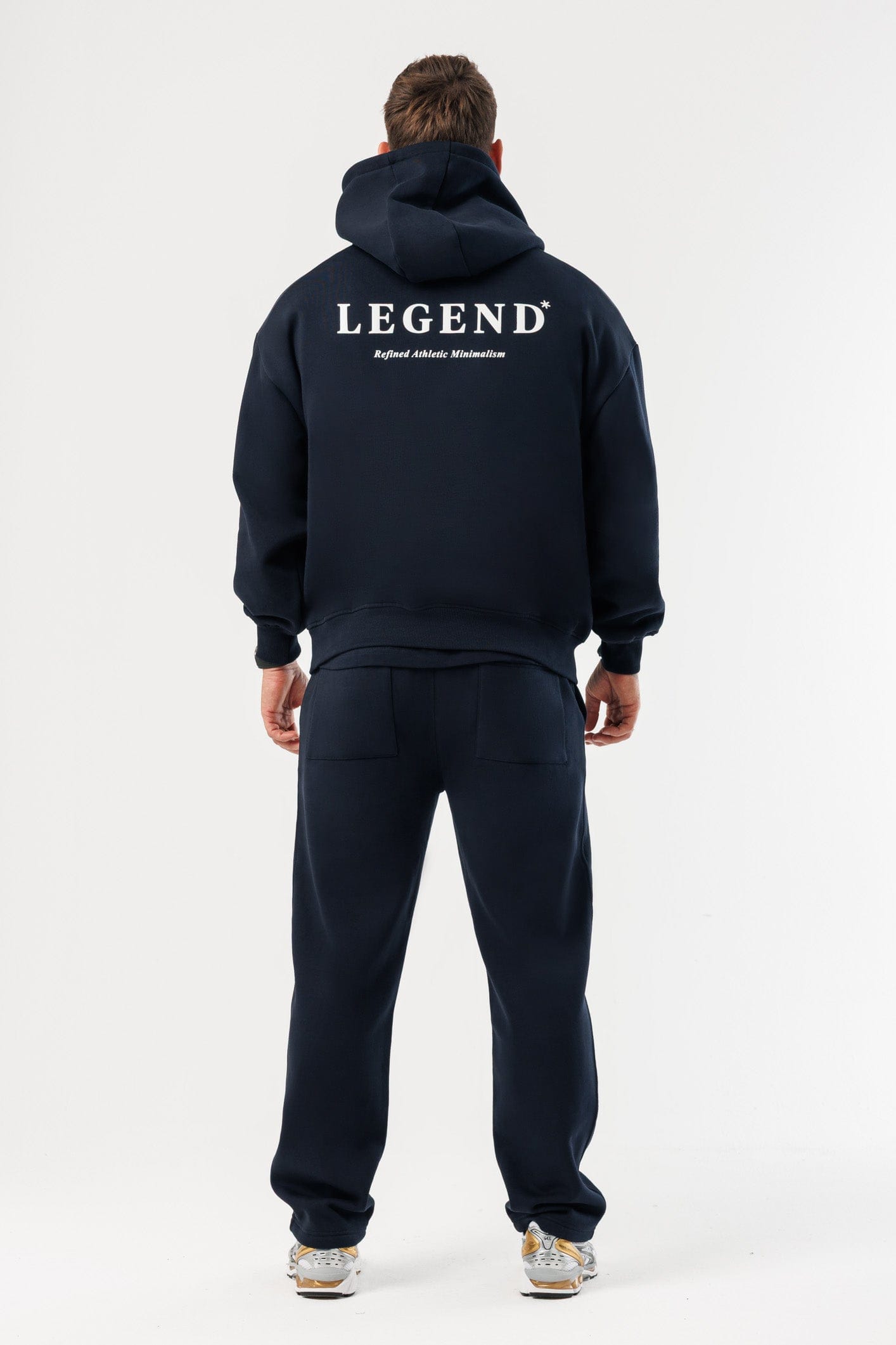 PRINT HOODIE - NAVY