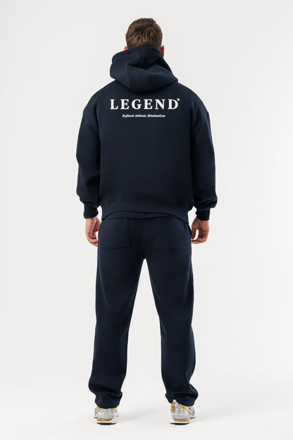 PRINT HOODIE - NAVY