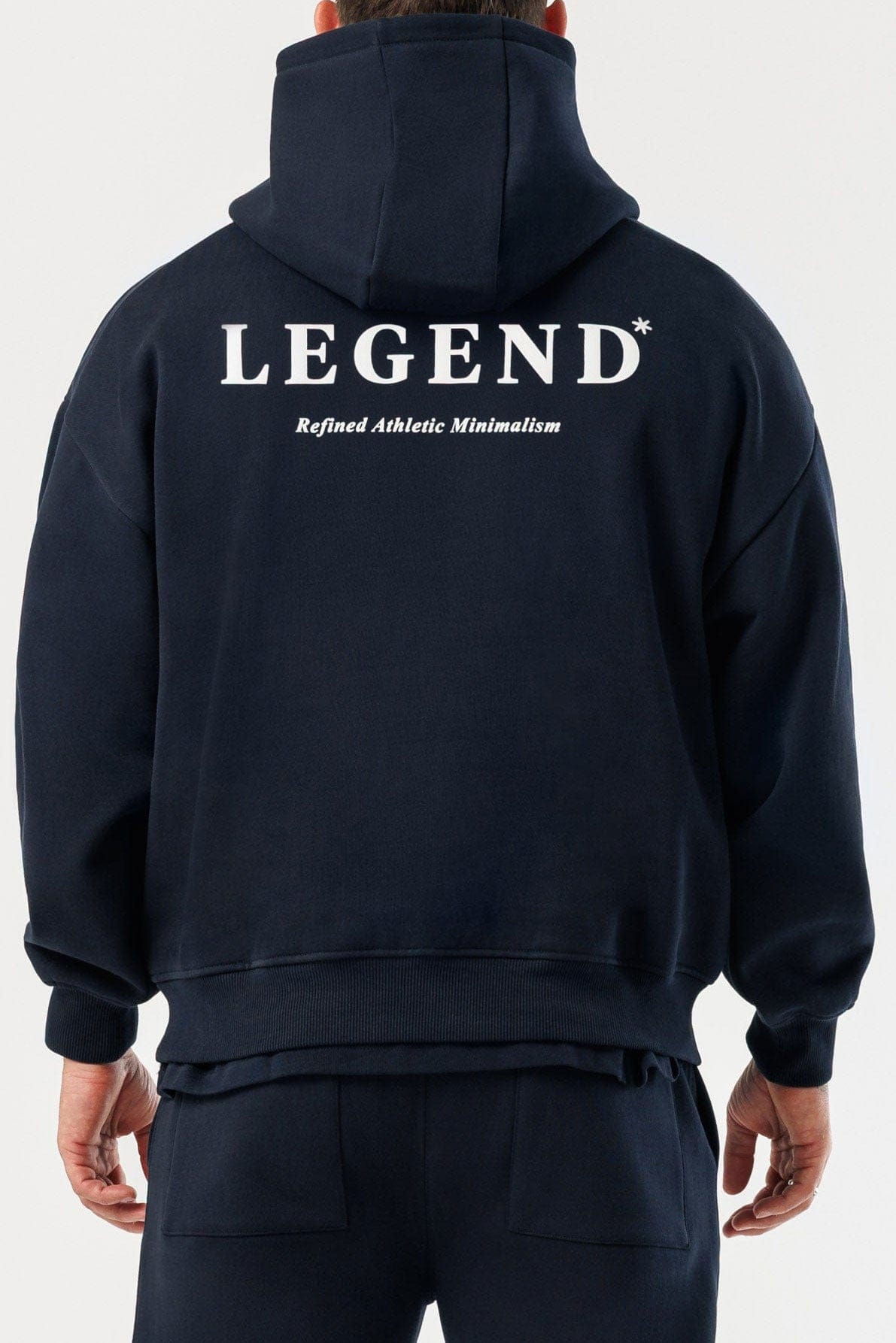 PRINT HOODIE - NAVY