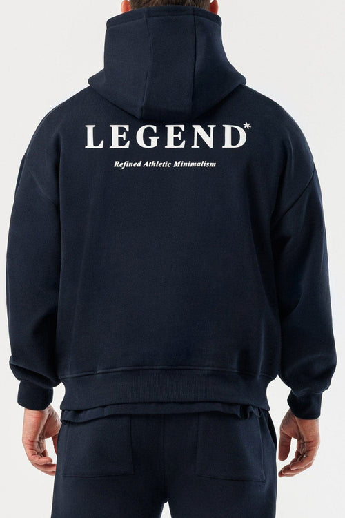 PRINT HOODIE - NAVY