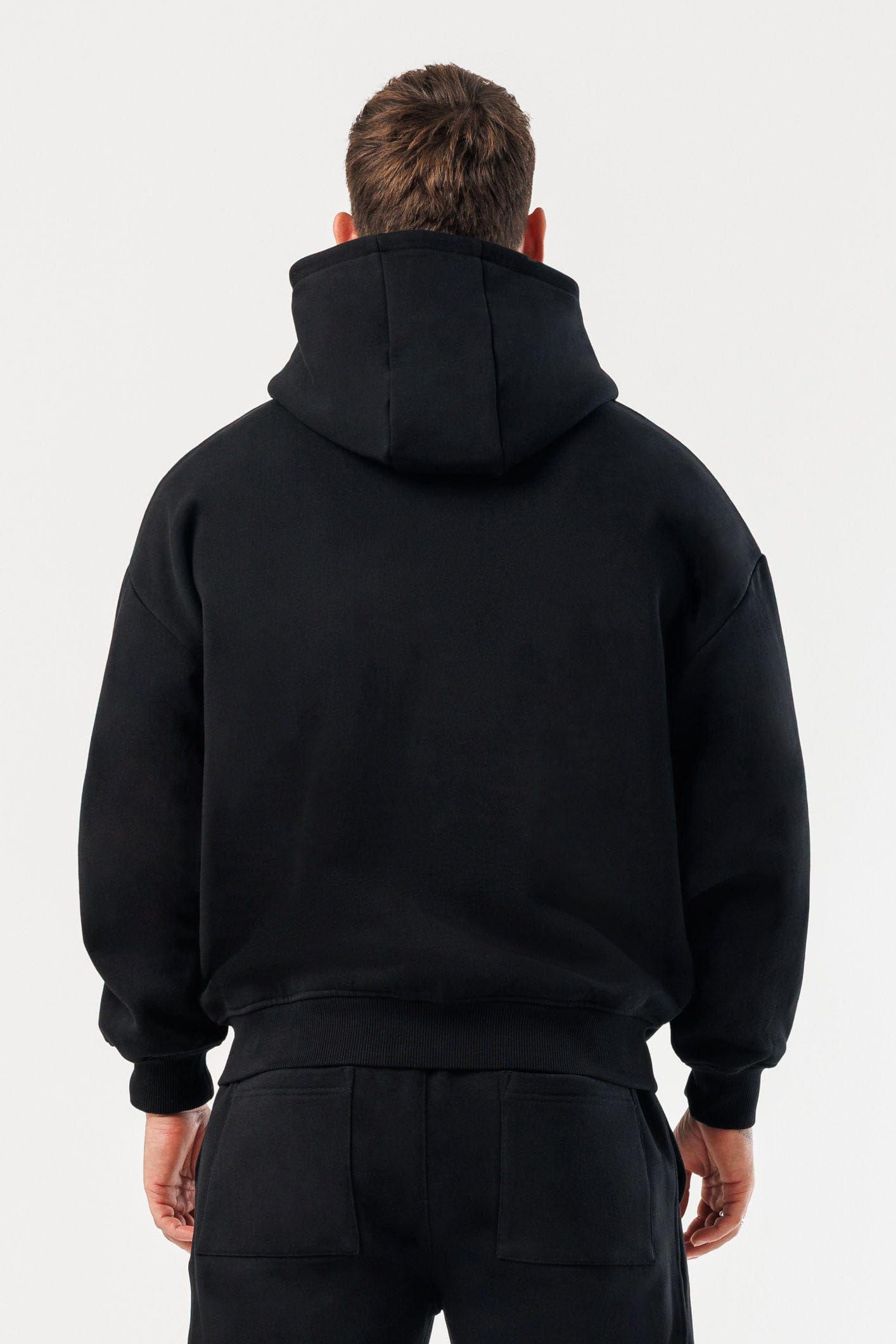 ZIPPED HOODIE - BLACK