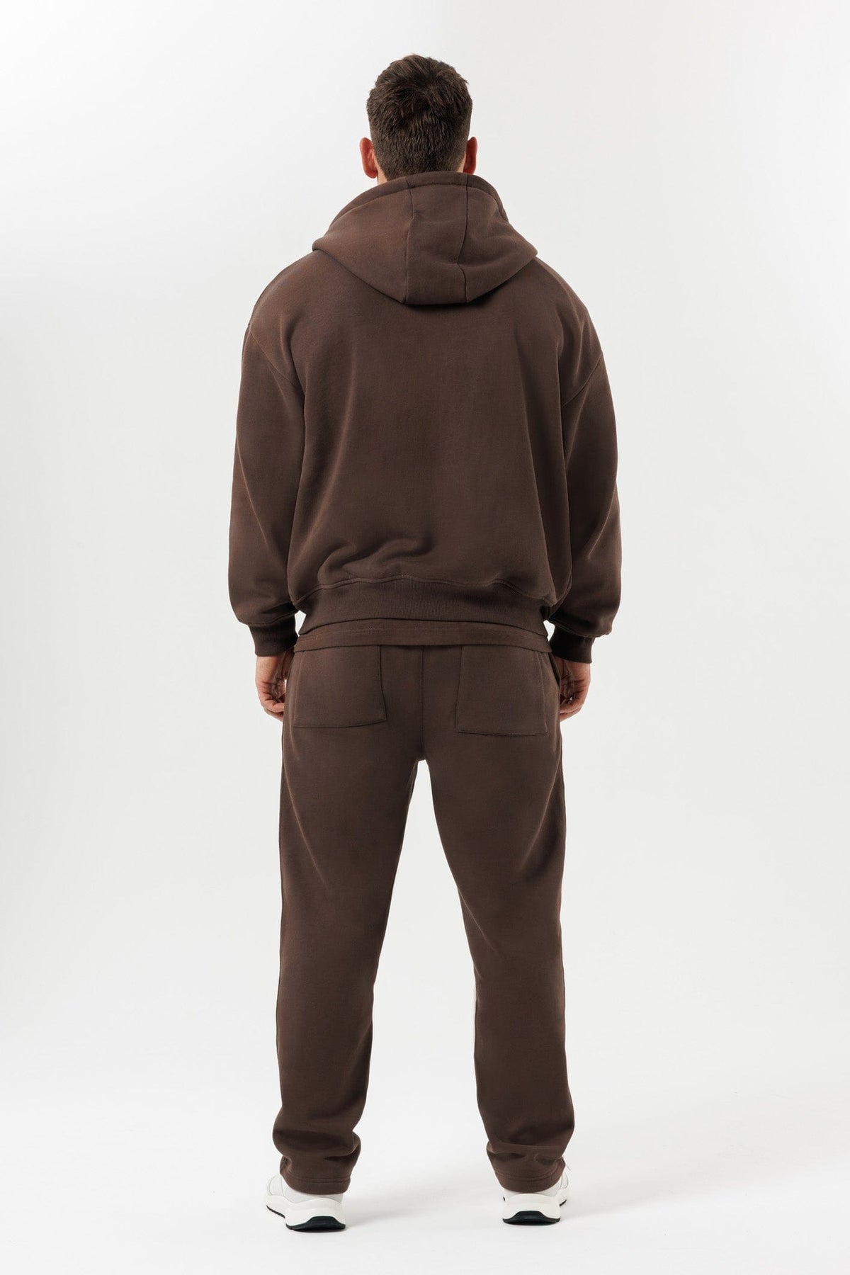 ZIPPED HOODIE - BROWN