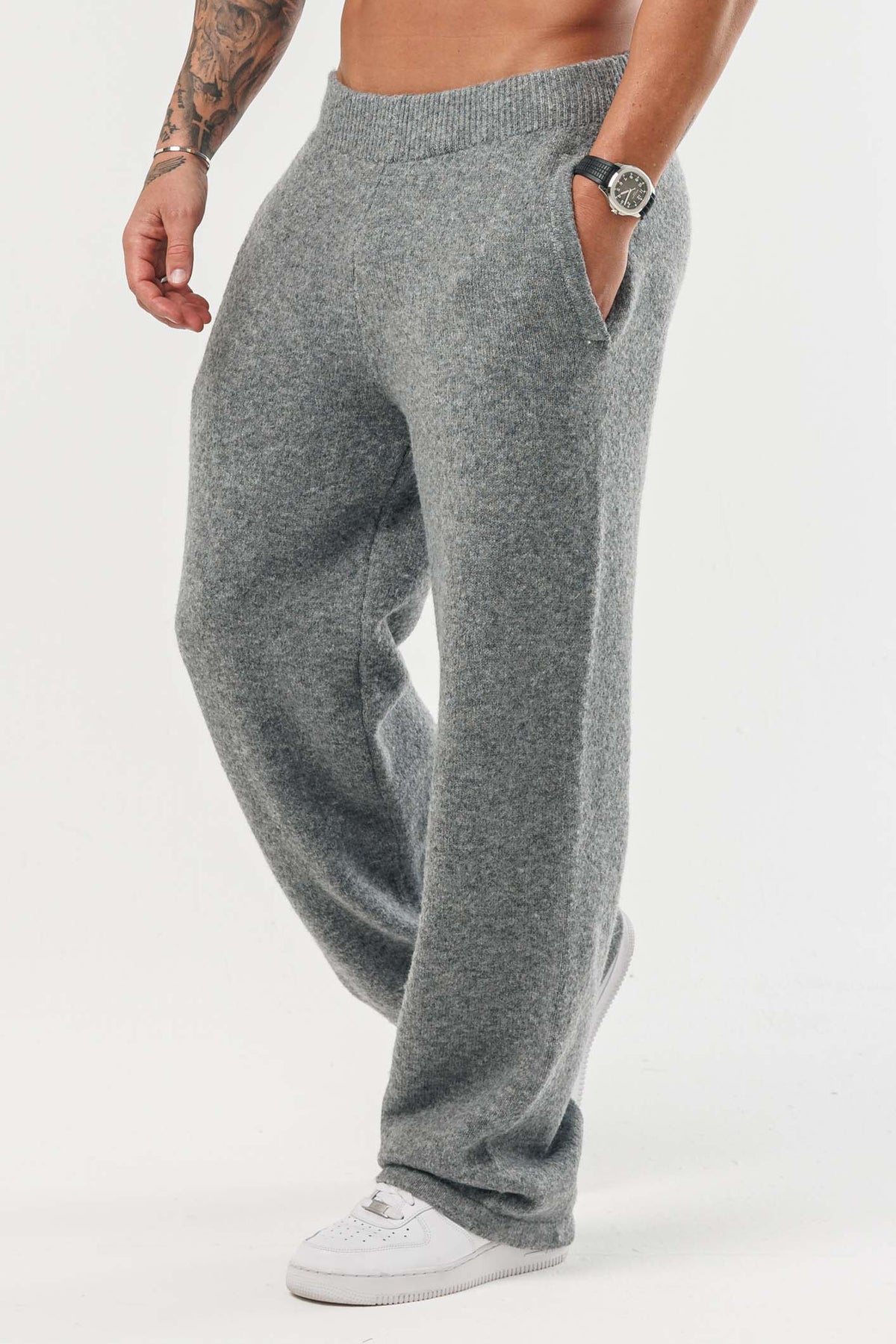 KNIT JOGGER - GREY MARL
