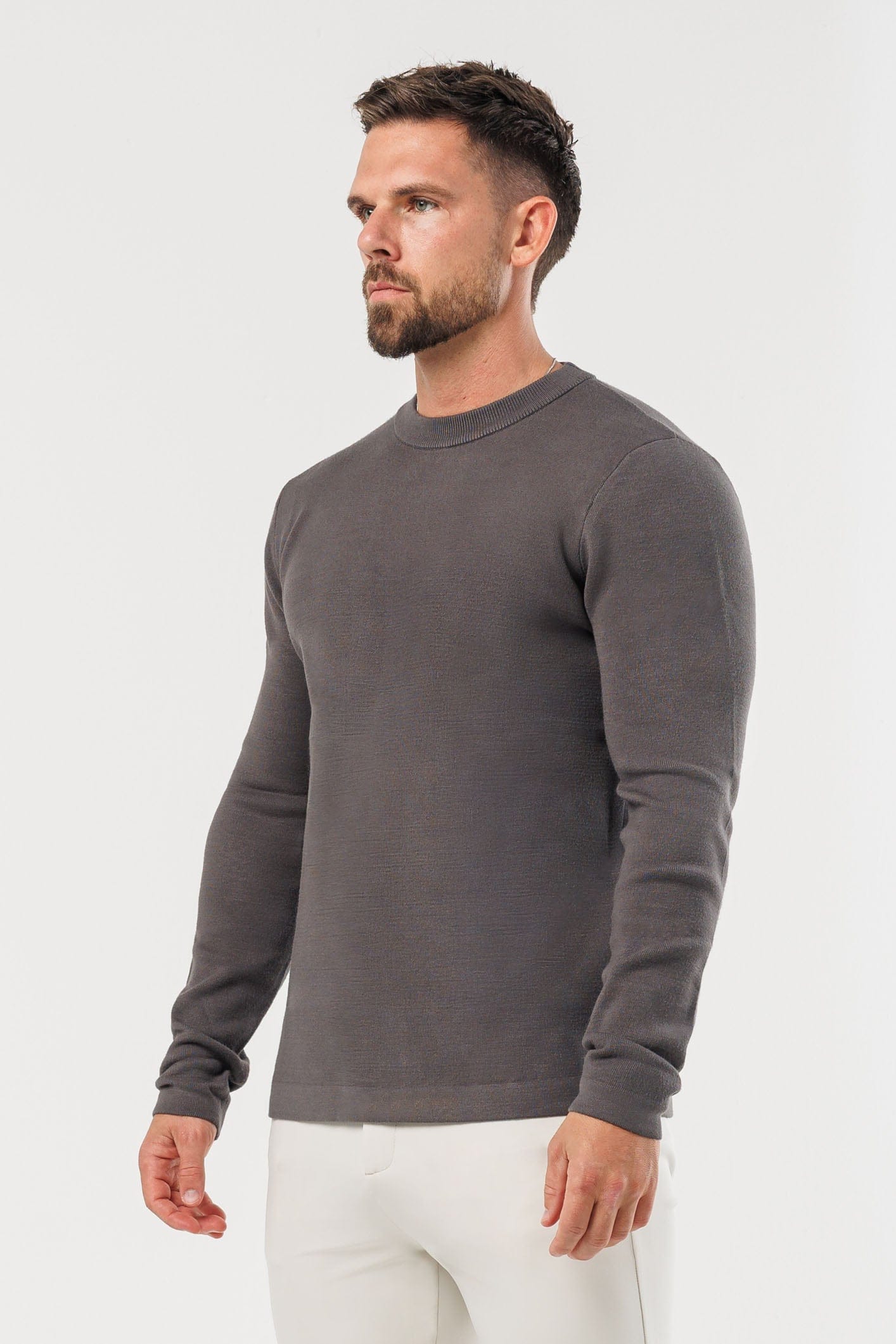 LUXE KNIT SWEATER - DARK GREY