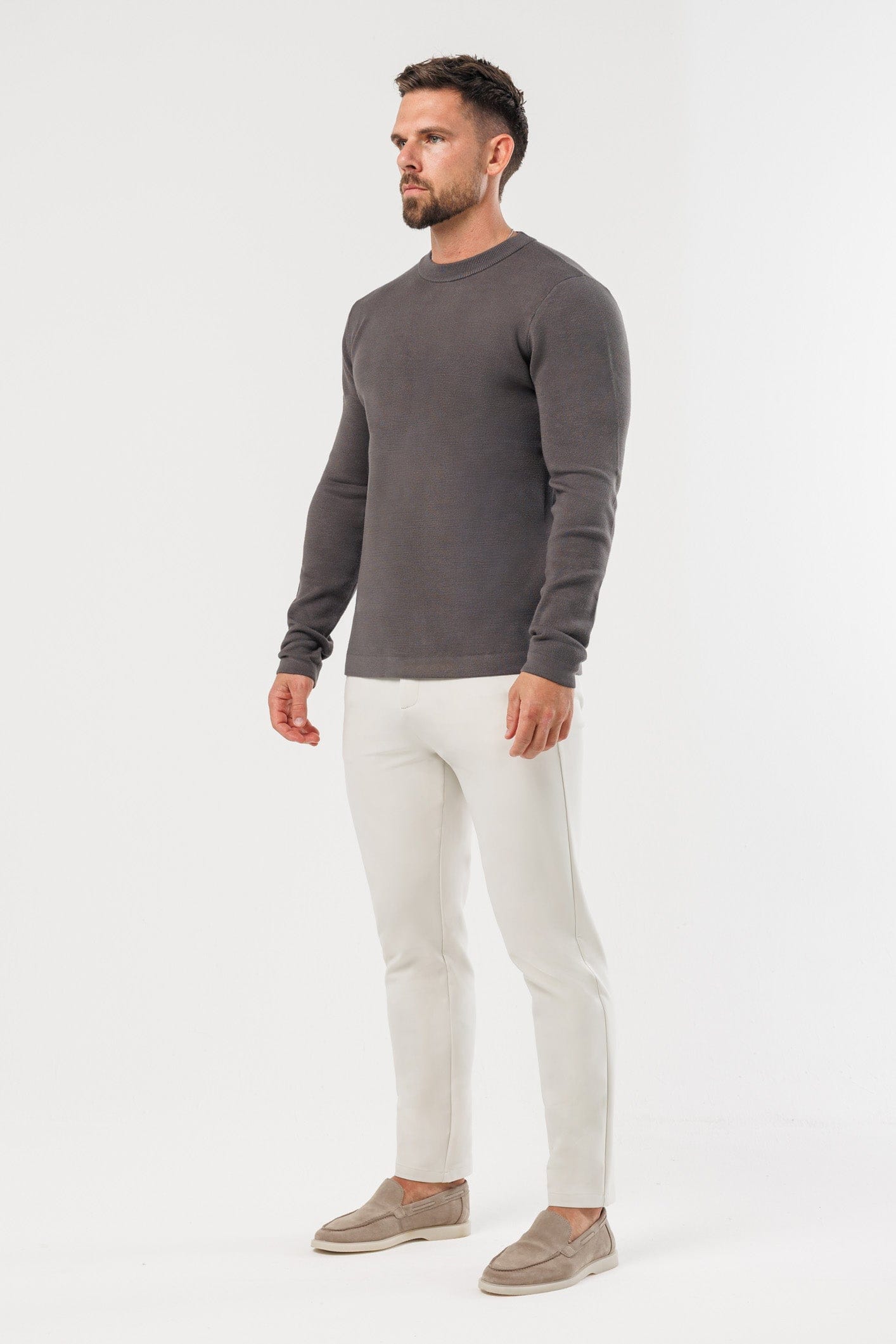 LUXE KNIT SWEATER - DARK GREY