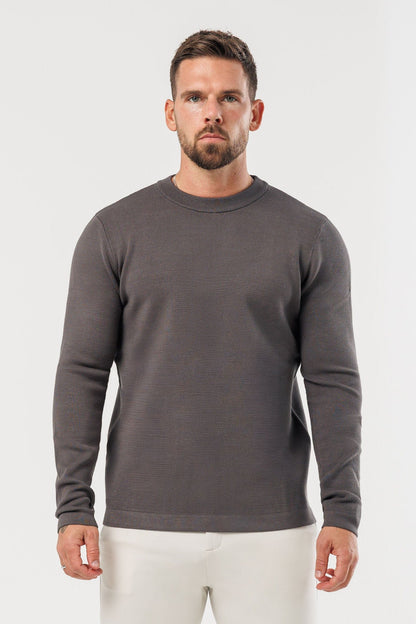 LUXE KNIT SWEATER - DARK GREY