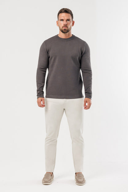 LUXE KNIT SWEATER - DARK GREY