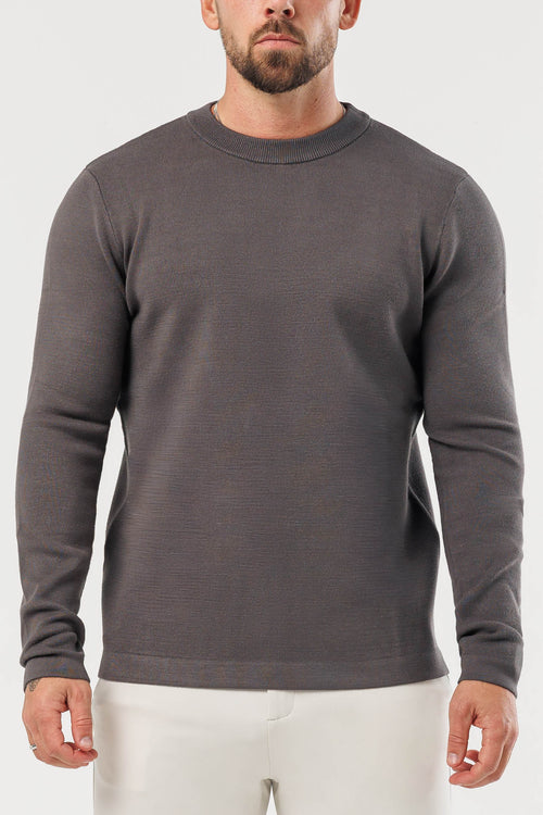 LUXE KNIT SWEATER - DARK GREY