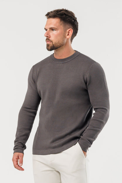 LUXE KNIT SWEATER - DARK GREY