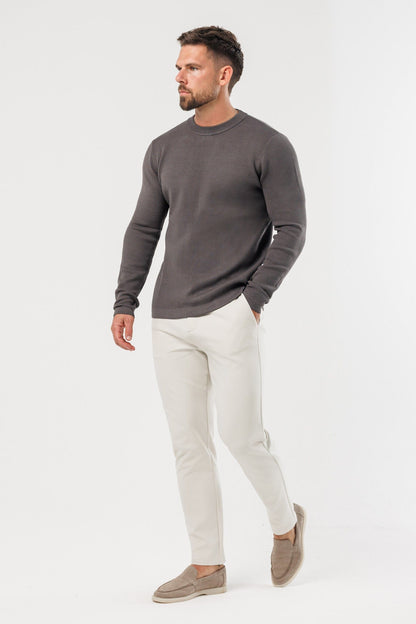 LUXE KNIT SWEATER - DARK GREY