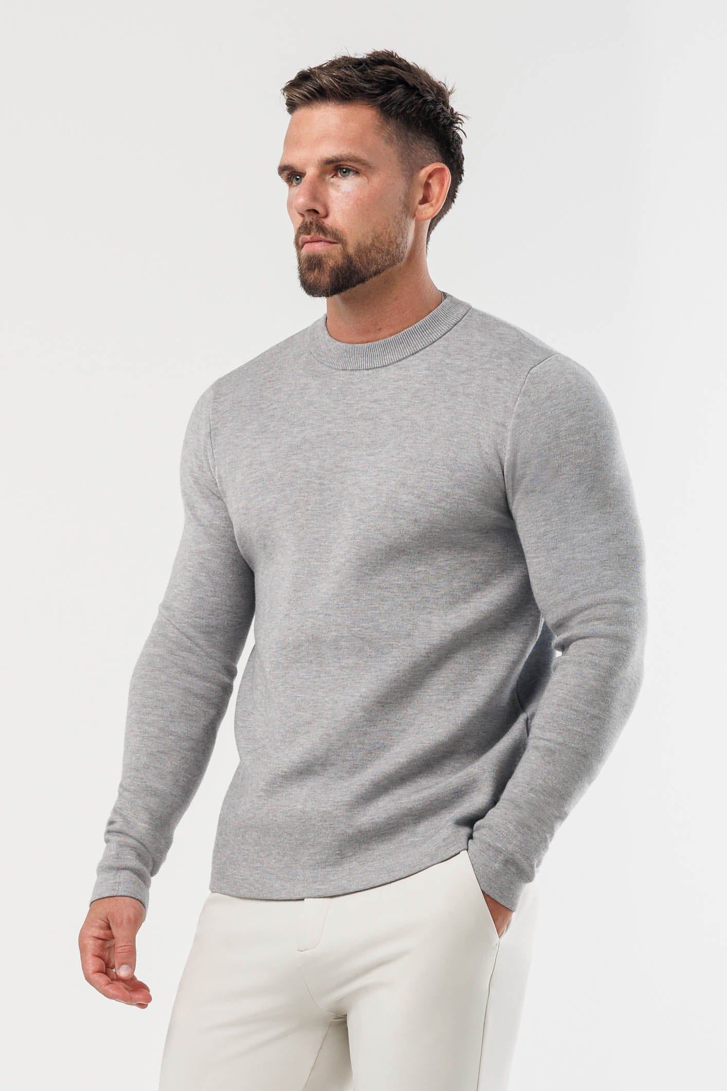 LUXE KNIT SWEATER - GREY