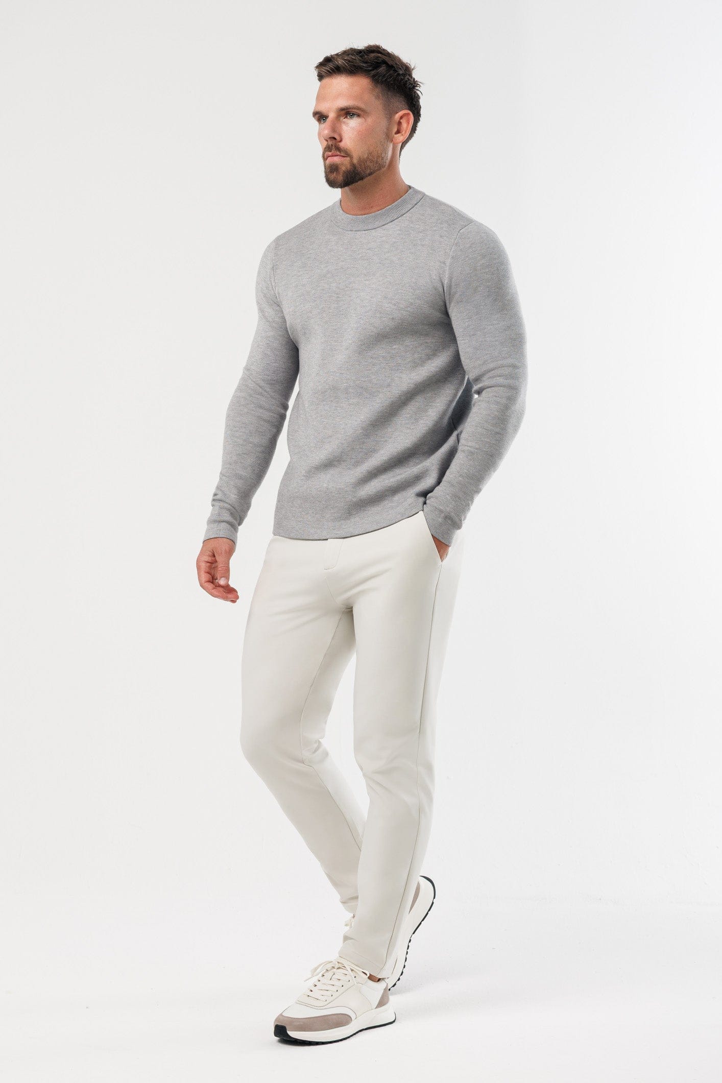 LUXE KNIT SWEATER - GREY