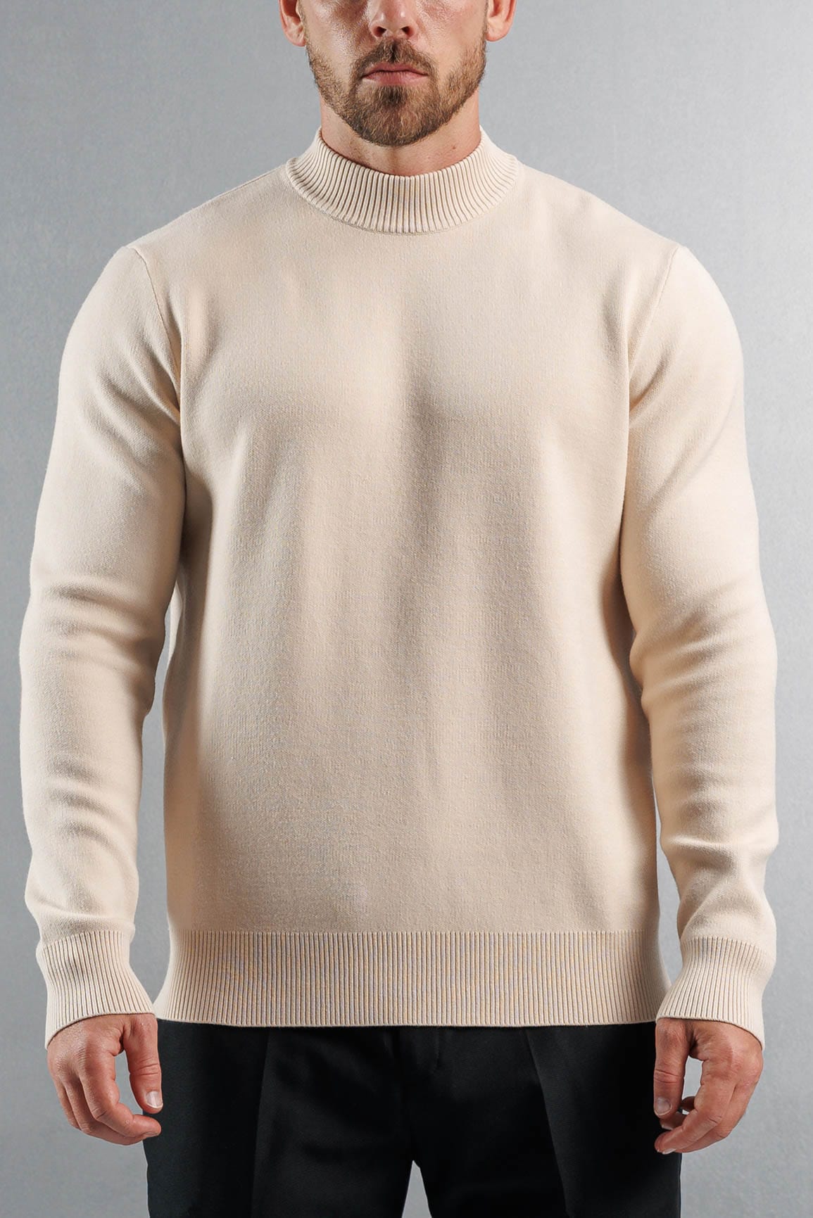 MOCK NECK SWEATER - CREME
