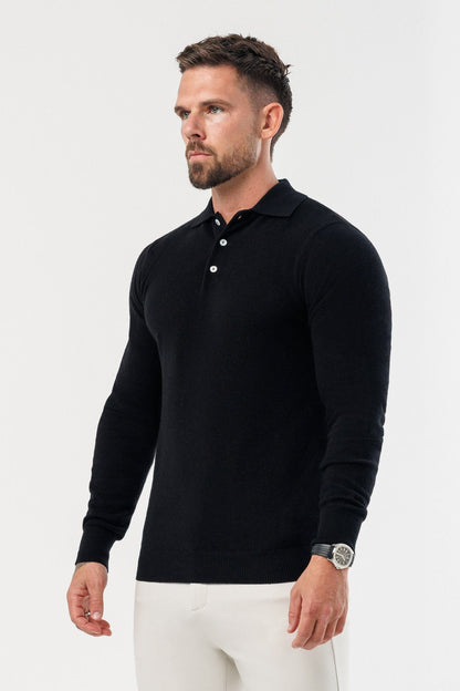 COAST LONG SLEEVE POLO - BLACK
