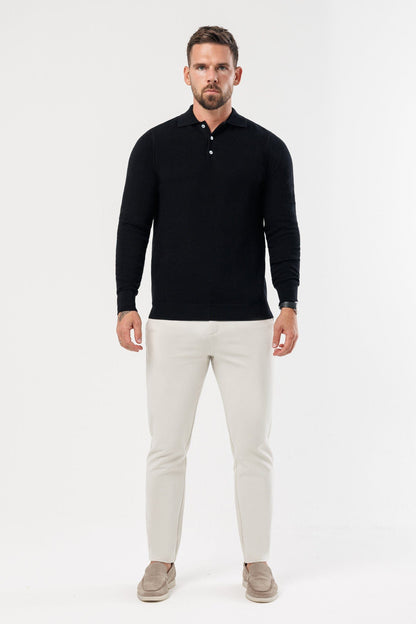 COAST LONG SLEEVE POLO - BLACK