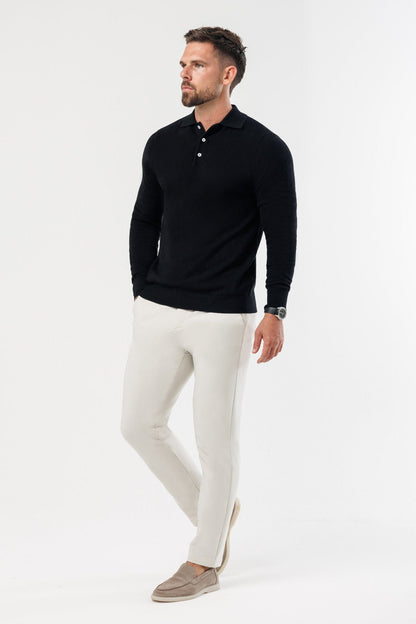 COAST LONG SLEEVE POLO - BLACK