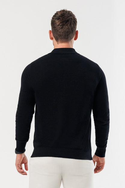 COAST LONG SLEEVE POLO - BLACK