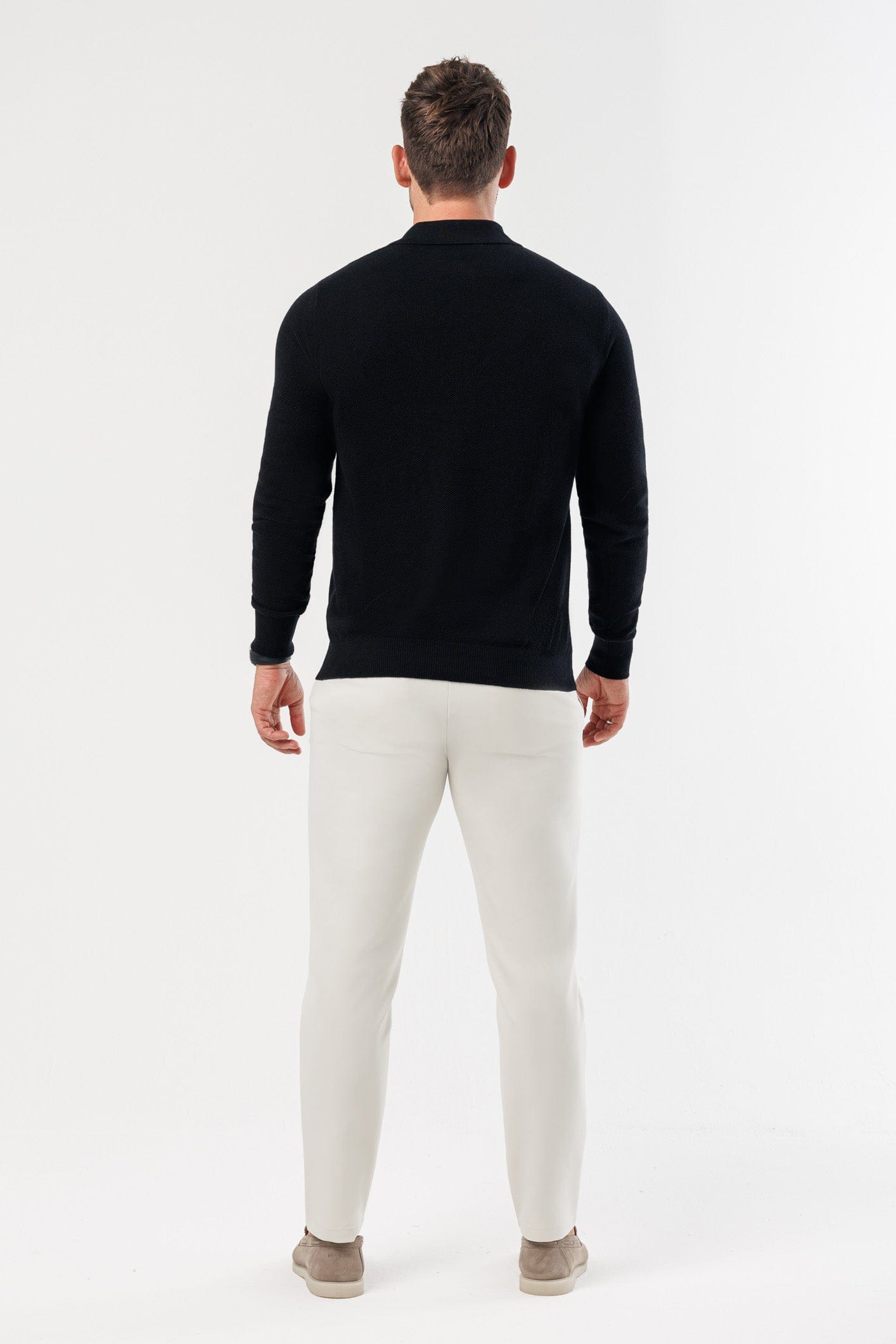 COAST LONG SLEEVE POLO - BLACK