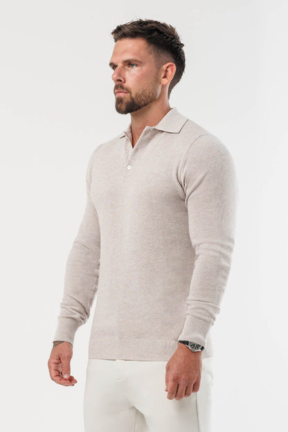 COAST LONG SLEEVE POLO - DEEP STONE