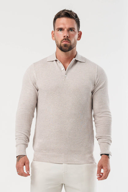 COAST LONG SLEEVE POLO - DEEP STONE