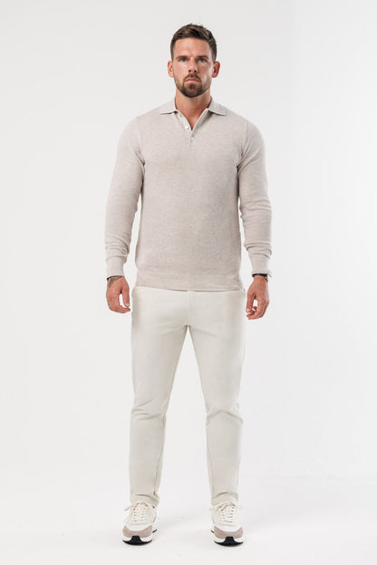 COAST LONG SLEEVE POLO - DEEP STONE