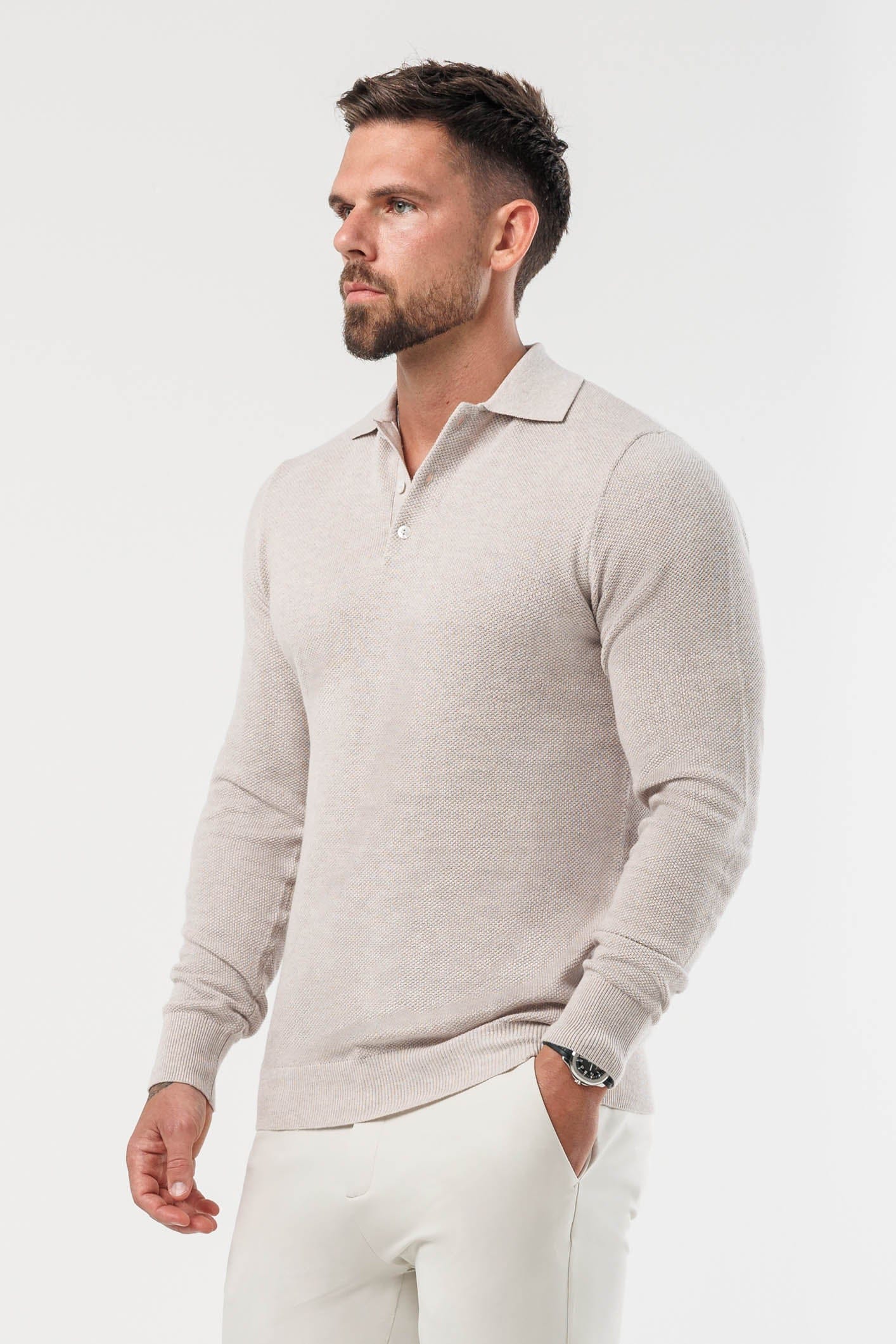 COAST LONG SLEEVE POLO - DEEP STONE
