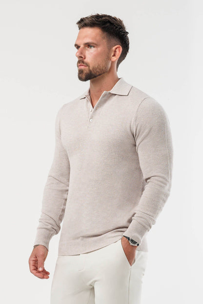 COAST LONG SLEEVE POLO - DEEP STONE