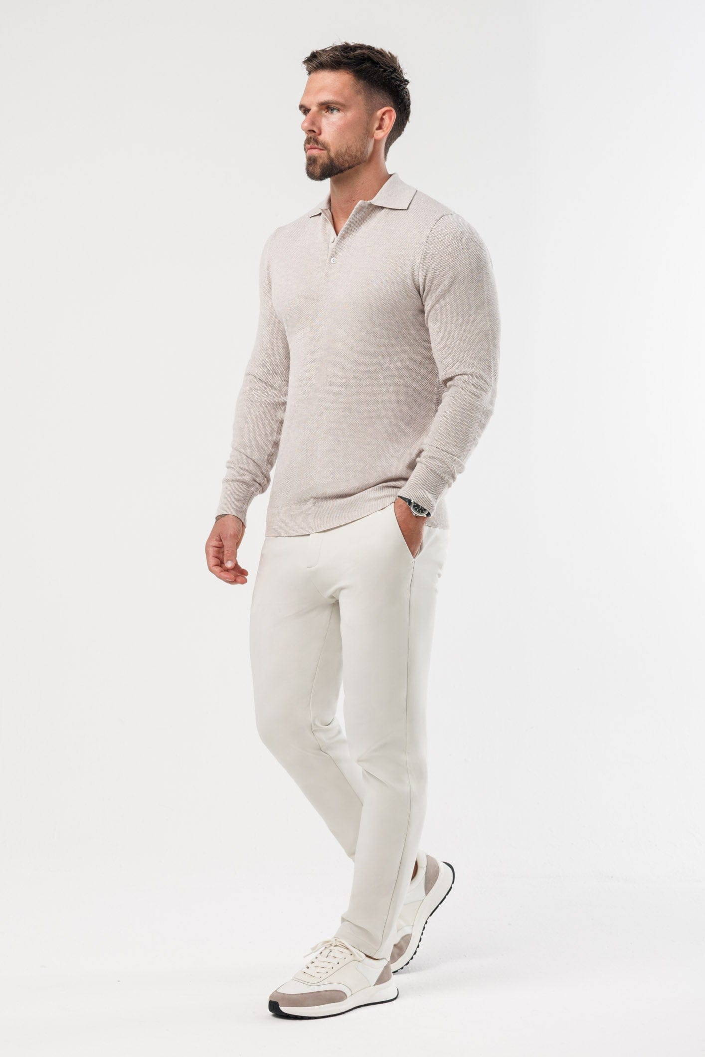 COAST LONG SLEEVE POLO - DEEP STONE