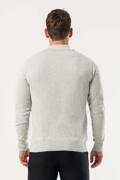 COAST LONG SLEEVE POLO - GREY MARL