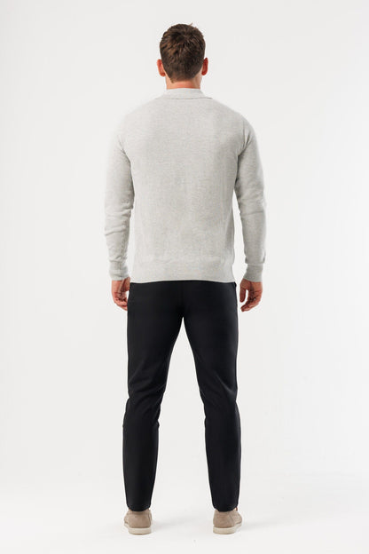 COAST LONG SLEEVE POLO - GREY MARL