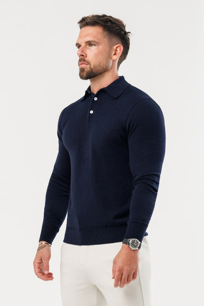 COAST LONG SLEEVE POLO - NAVY