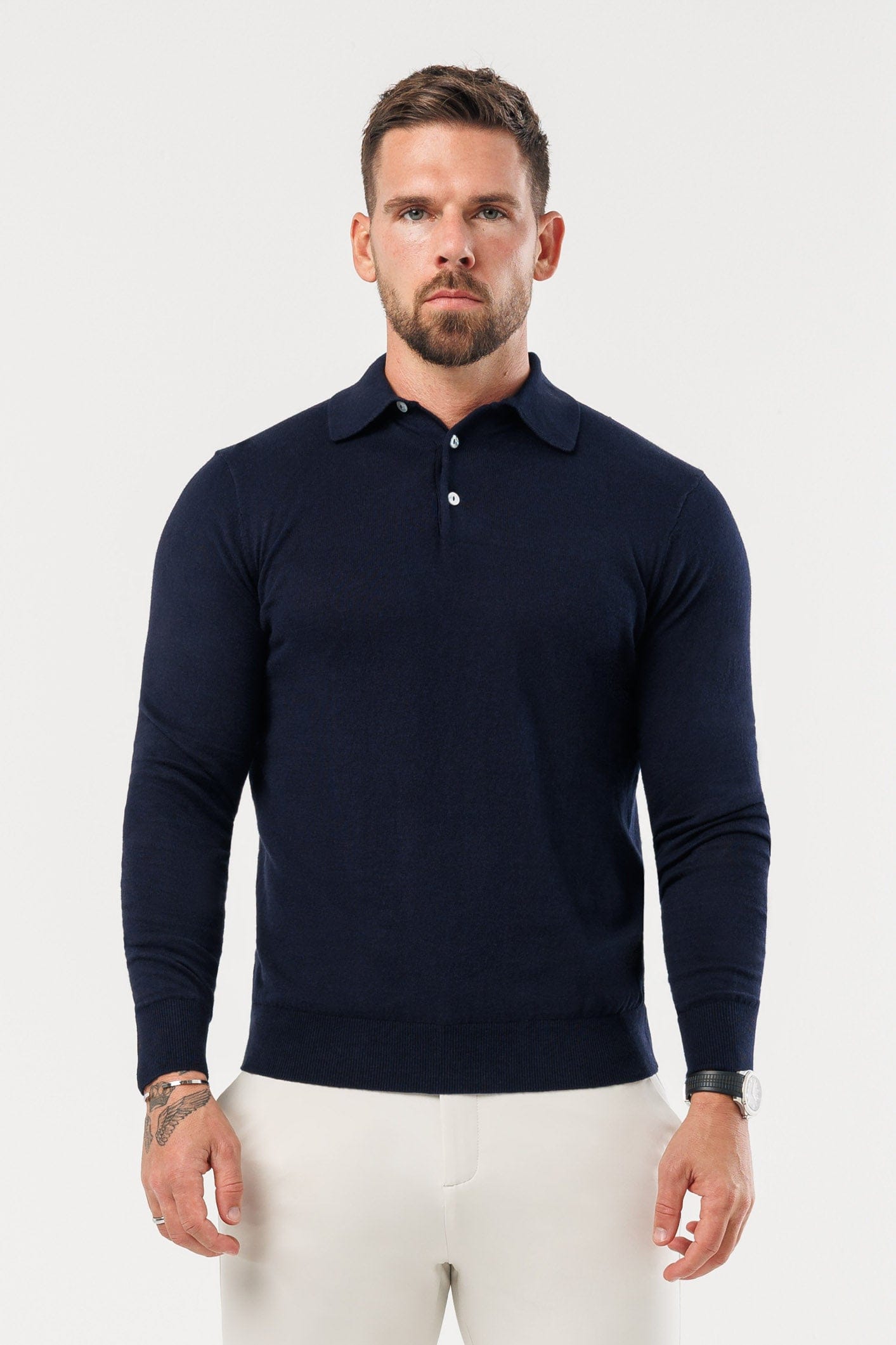 COAST LONG SLEEVE POLO - NAVY
