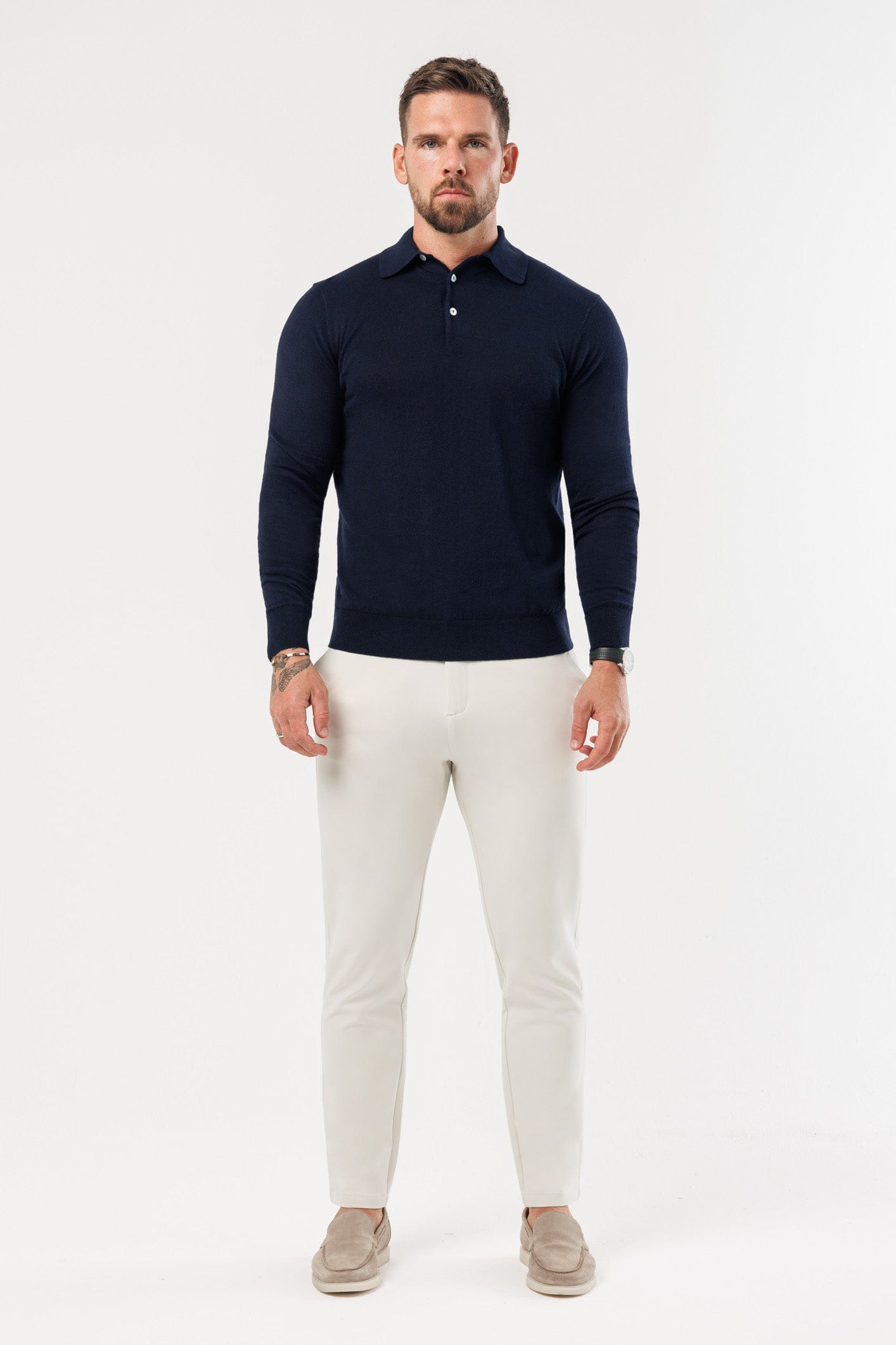 COAST LONG SLEEVE POLO - NAVY