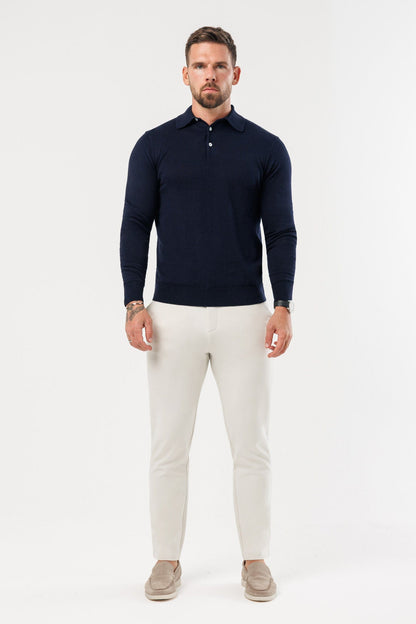 COAST LONG SLEEVE POLO - NAVY