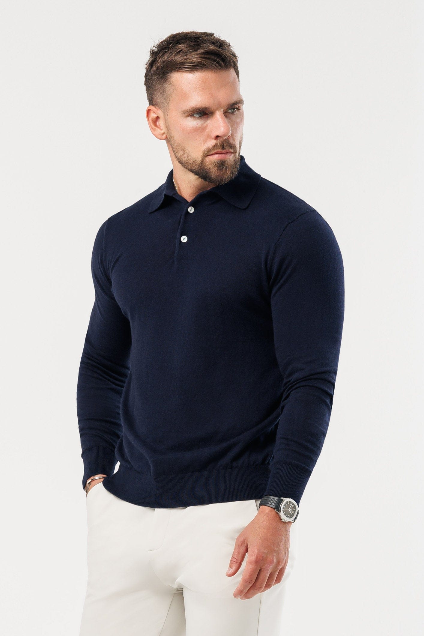 COAST LONG SLEEVE POLO - NAVY