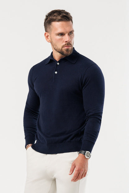 COAST LONG SLEEVE POLO - NAVY
