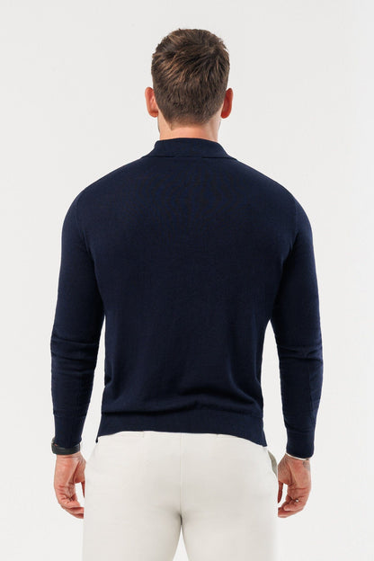 COAST LONG SLEEVE POLO - NAVY