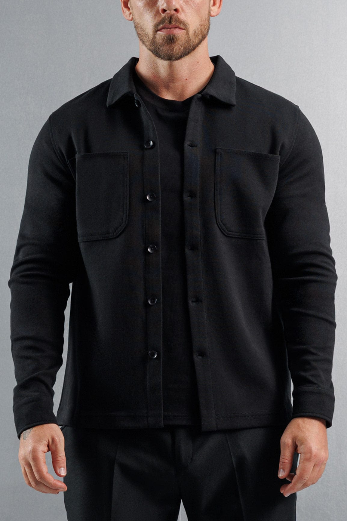 JERSEY OVERSHIRT - BLACK