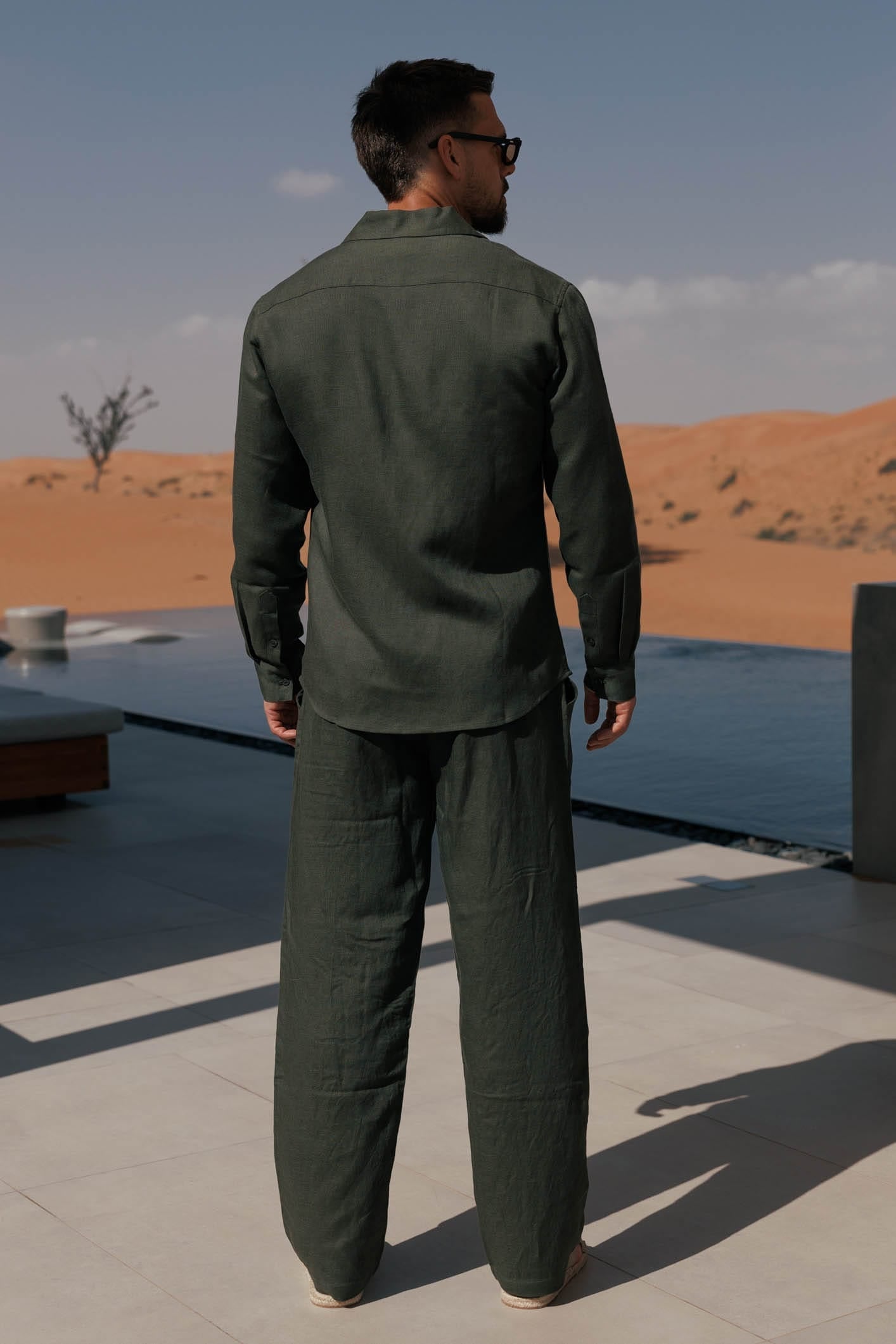 LINEN SHIRT - OLIVE