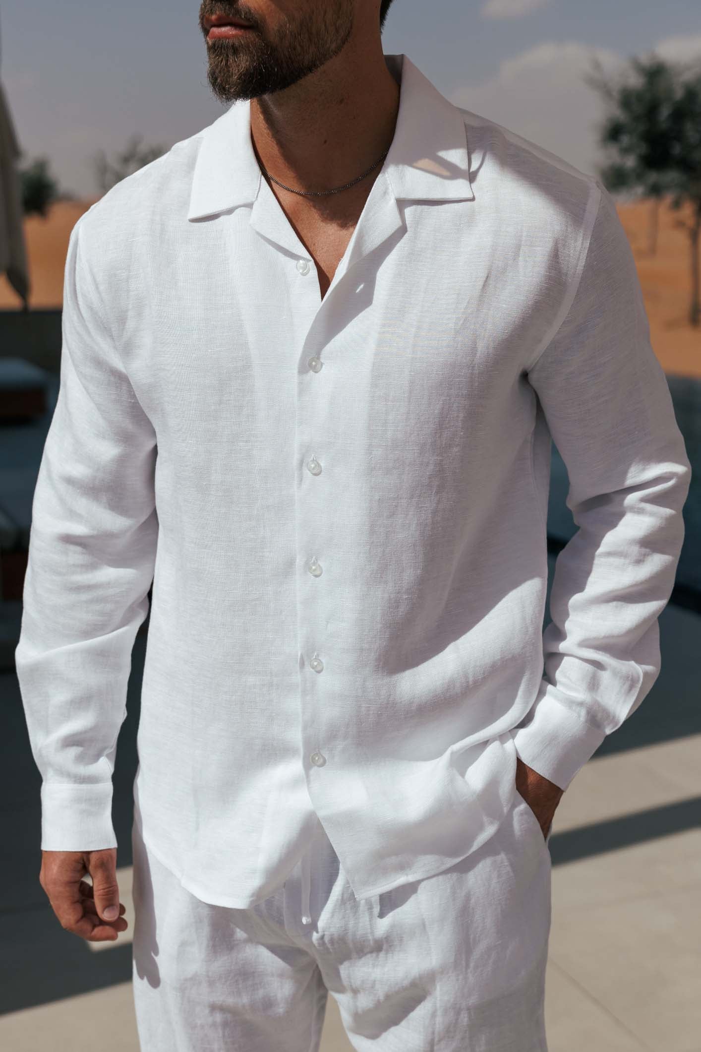 LINEN SHIRT - WHITE