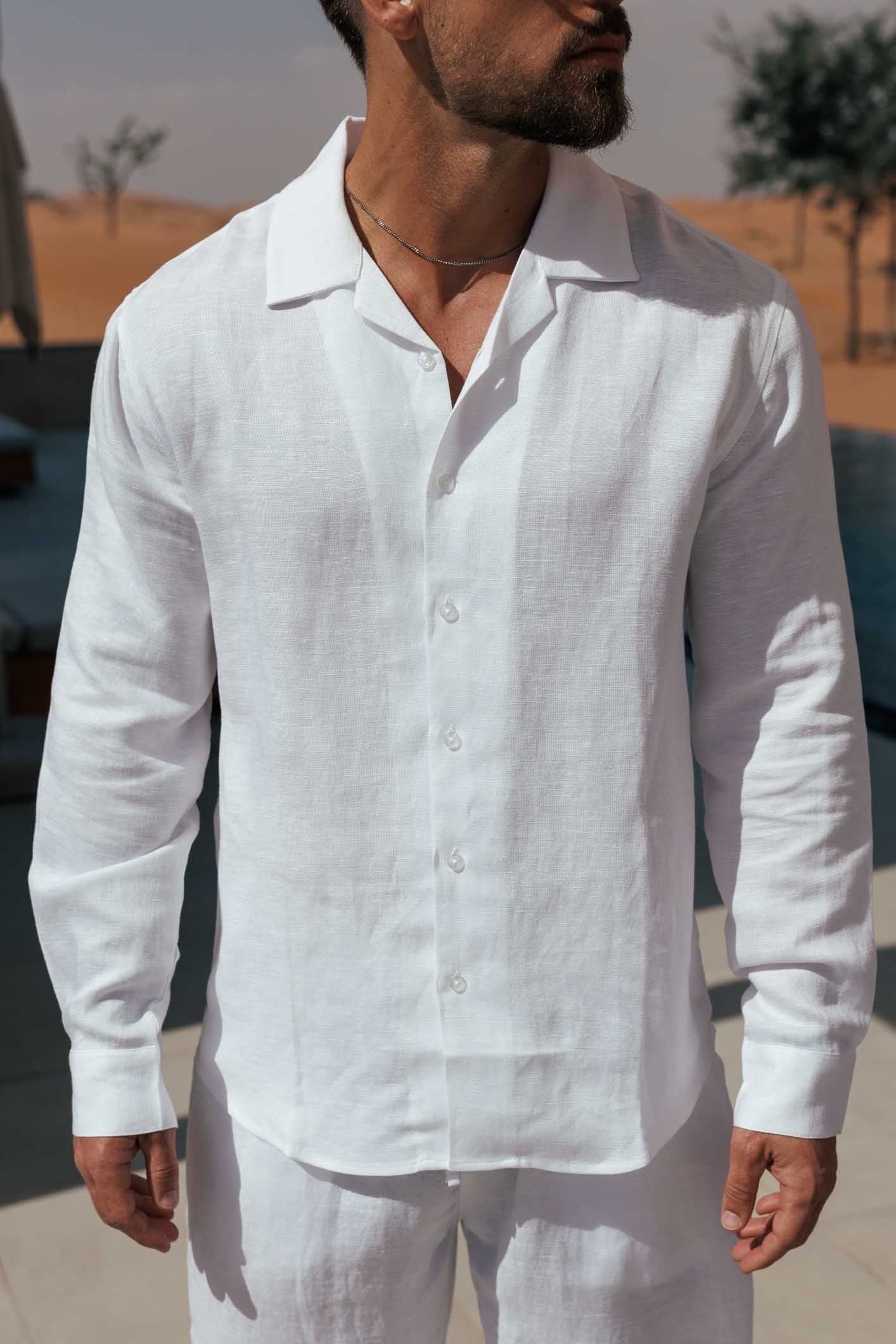 LINEN SHIRT - WHITE