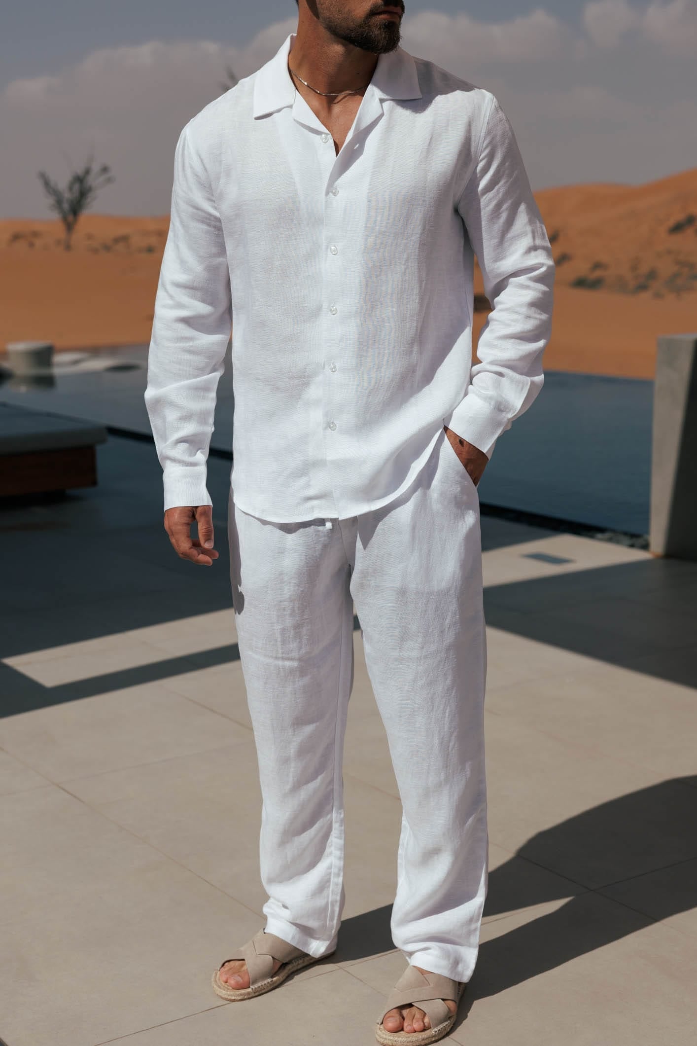 LINEN SHIRT - WHITE