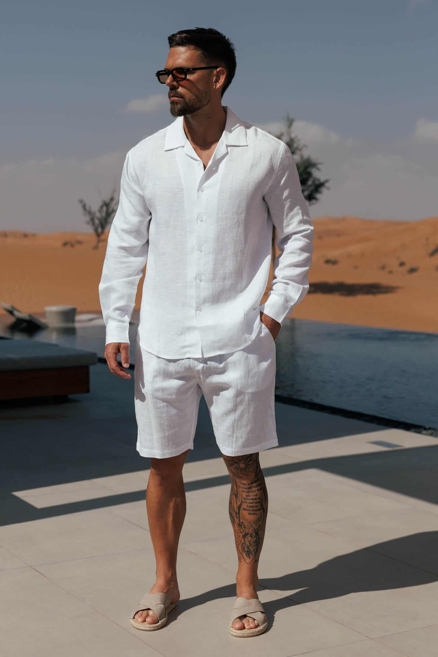 LINEN SHIRT - WHITE