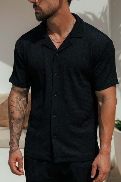 TEXTURED SHIRT - BLACK