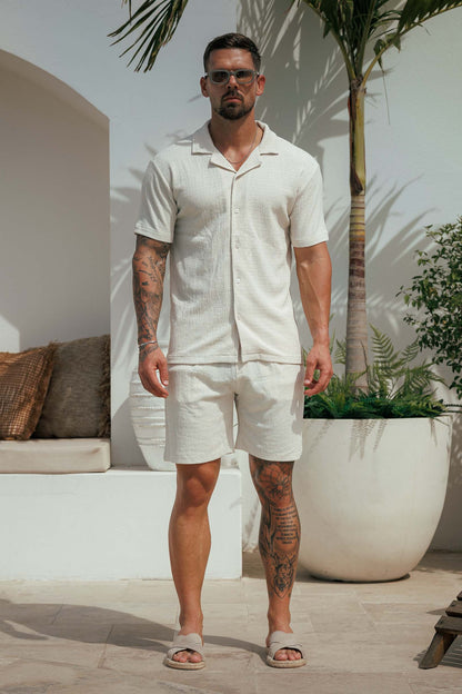 TEXTURED SHIRT - CREAM