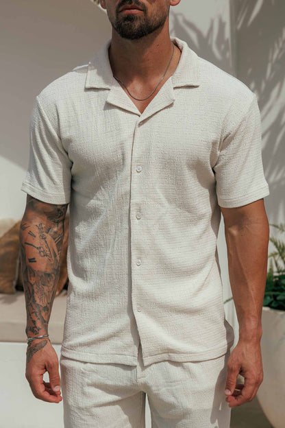 TEXTURED SHIRT - CREAM