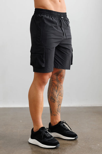TECHNICAL CARGO SHORTS - BLACK