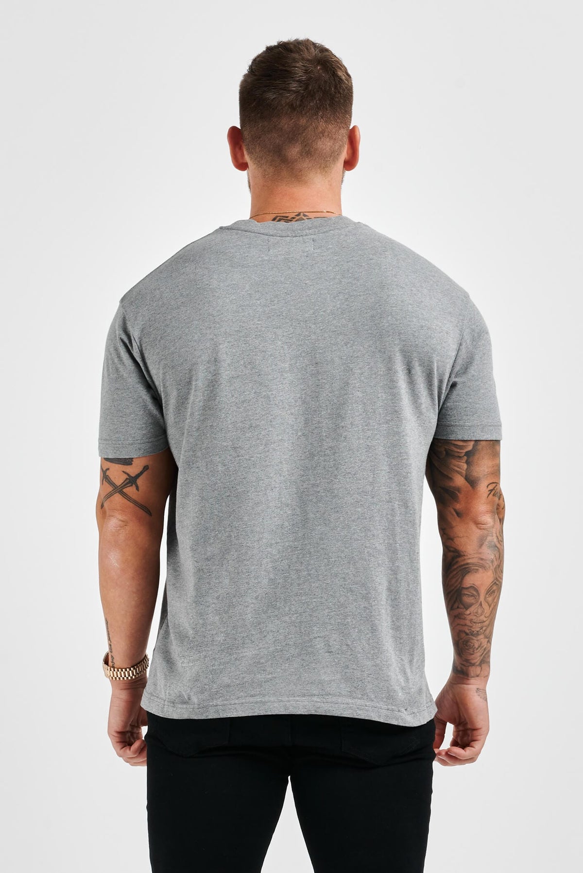 PREMIUM BASICS T-SHIRT (NO LOGO) - DARK GREY MARL
