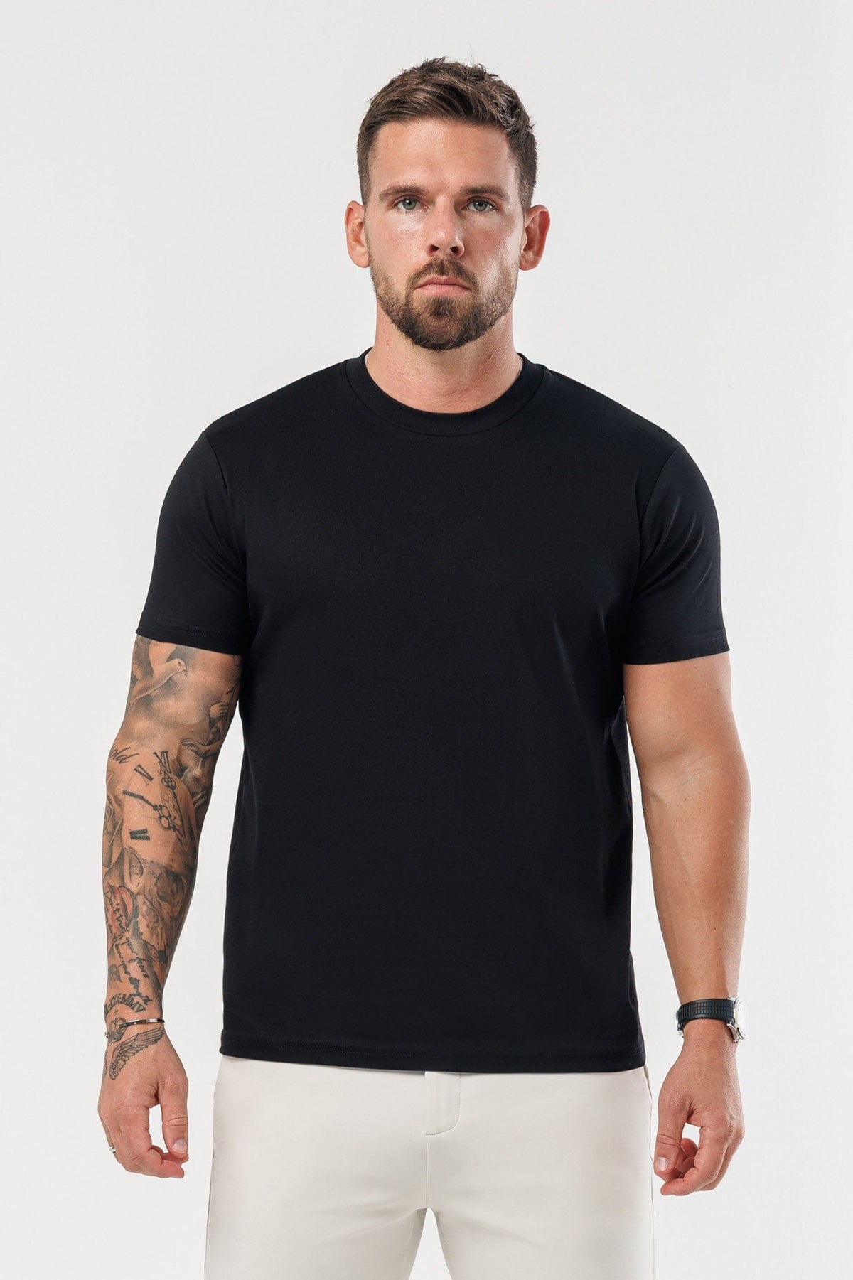 LUXE MERCERISED T-SHIRT - BLACK