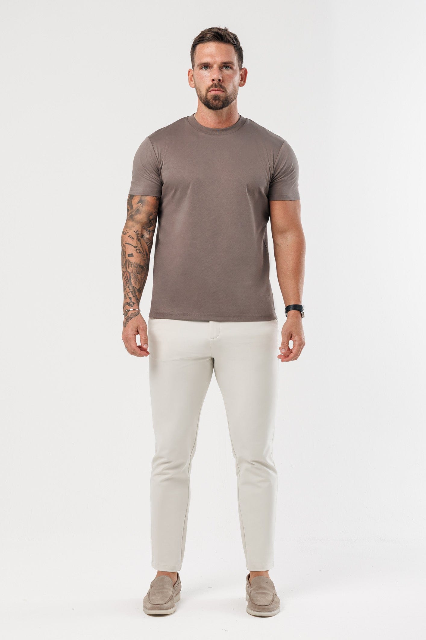 LUXE MERCERISED T-SHIRT - BROWN